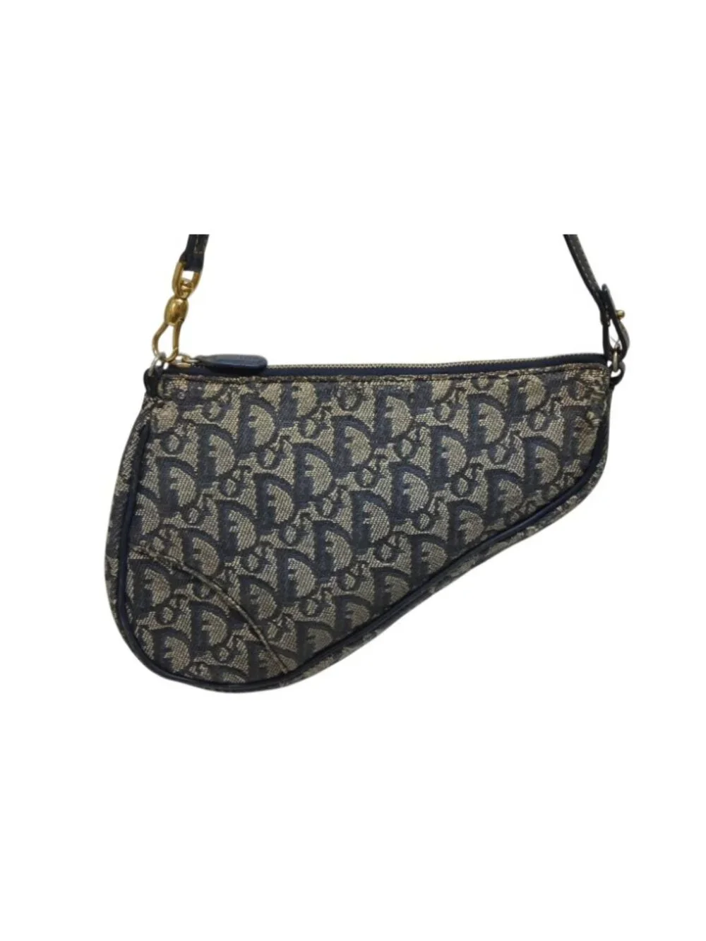 Dior Saddle Pouch MC Navy Trotter Pattern Galliano